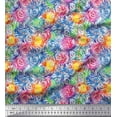 thumbnail image 1 of Soimoi Rayon Fabric Flower Watercolor Fabric Prints by Yard 56 Inch Wide, 1 of 1