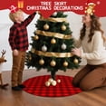 thumbnail image 5 of 30 Inch Christmas Tree Skirt – Velvet Plush Tree Mat, Soft Thickened Polyester with Red Ties, Single-Sided Printing, Available in 30in/36in/48in, Perfect for Holiday Xmas Tree Decoration, 5 of 7