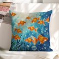 thumbnail image 6 of goldfish fish sea Linen toss pillowcase Decoration pillowcase Gift preferred 24x24" Cushion cover 4 set Sofa pillowcase Sofa bedroom living room car, 6 of 7