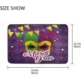 thumbnail image 7 of GZHJMY Mardi Gras Door mat Non Slip Floor Door Rug, Soft Floor Mat for Kitchen Garden Bedroom Indoor Outdoor Entrance Home Holiday Decoration 23.6" x15.7", 7 of 7
