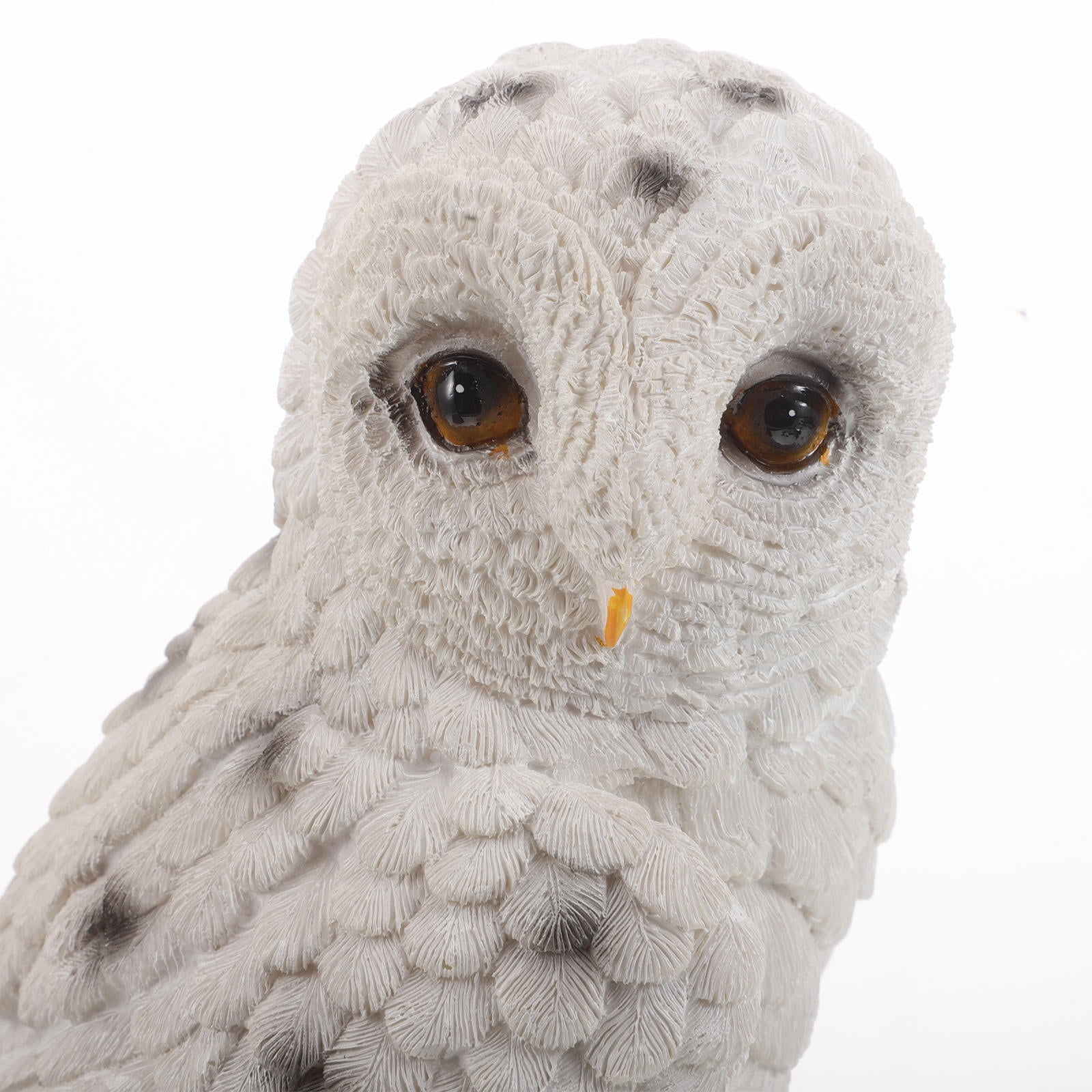 ELAYARD Set of 2 White Resin Owl Garden Statues, Weather-Resistant Outdoor Lawn Ornaments with Realistic Design for Yard Decor