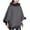 Dark Gray, variant on Women's Faux Fur Trimmed Poncho Scarf, Mid-Length Sleeveless Pom Pom Coat, Wool-Blend Warm Outerwear for Winter, Daily & Party Casual Wear Dark Gray Free Size