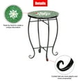 thumbnail image 2 of Veryke Outdoor Round Bistro Side Table with Green Flowers Mosaic Glass Top for Patio Porch Beach, 2 of 7
