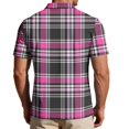 thumbnail image 6 of Garbnen Men Polo Shirts Short Sleeve Plaid Color Block Collared Henley Shirt Men Lightweight Breathable Casual Summer Beach Vacation Men's Golf Shirts L, 6 of 7