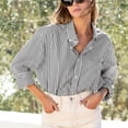 thumbnail image 6 of SOMER Striped Button Down Shirts for Women Dress Shirts Long Sleeve Shirts Casual Collared Office Work Shirt with Pocket, 6 of 8