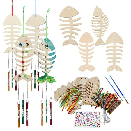 

Handmade Fish Wind Chime Jewelry Pendant Set Sticker Trim Chimes Indoor DIY Supplies