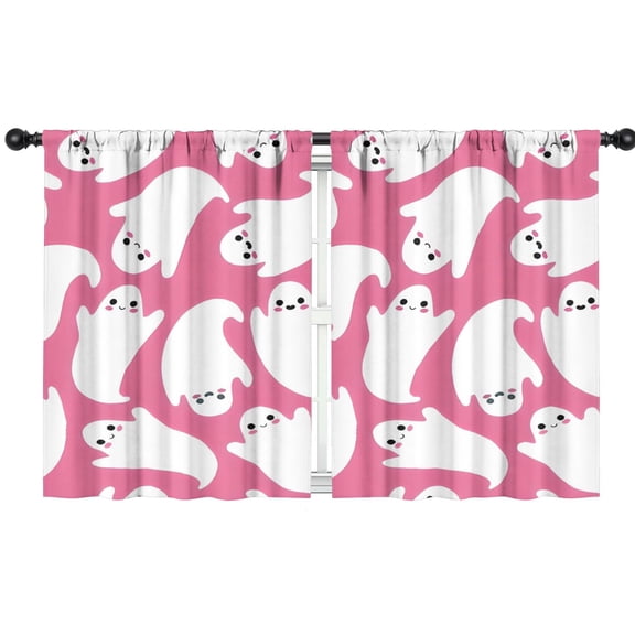 Blackout Kids Curtains,Cute Ghost Halloween Pattern Childrens Insulated Curtains Set Of 2,Bedroom Essentials,Toddler Room Decor 42"x54"