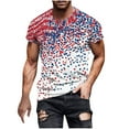 thumbnail image 2 of UVEASISHA 4th of July Workout Shirt for Men Memorial Day Novelty Printed Crewneck Tee Big and Tall Casual Slim Fit T-Shirts Father's Day Gifts Multicolor L, 2 of 5