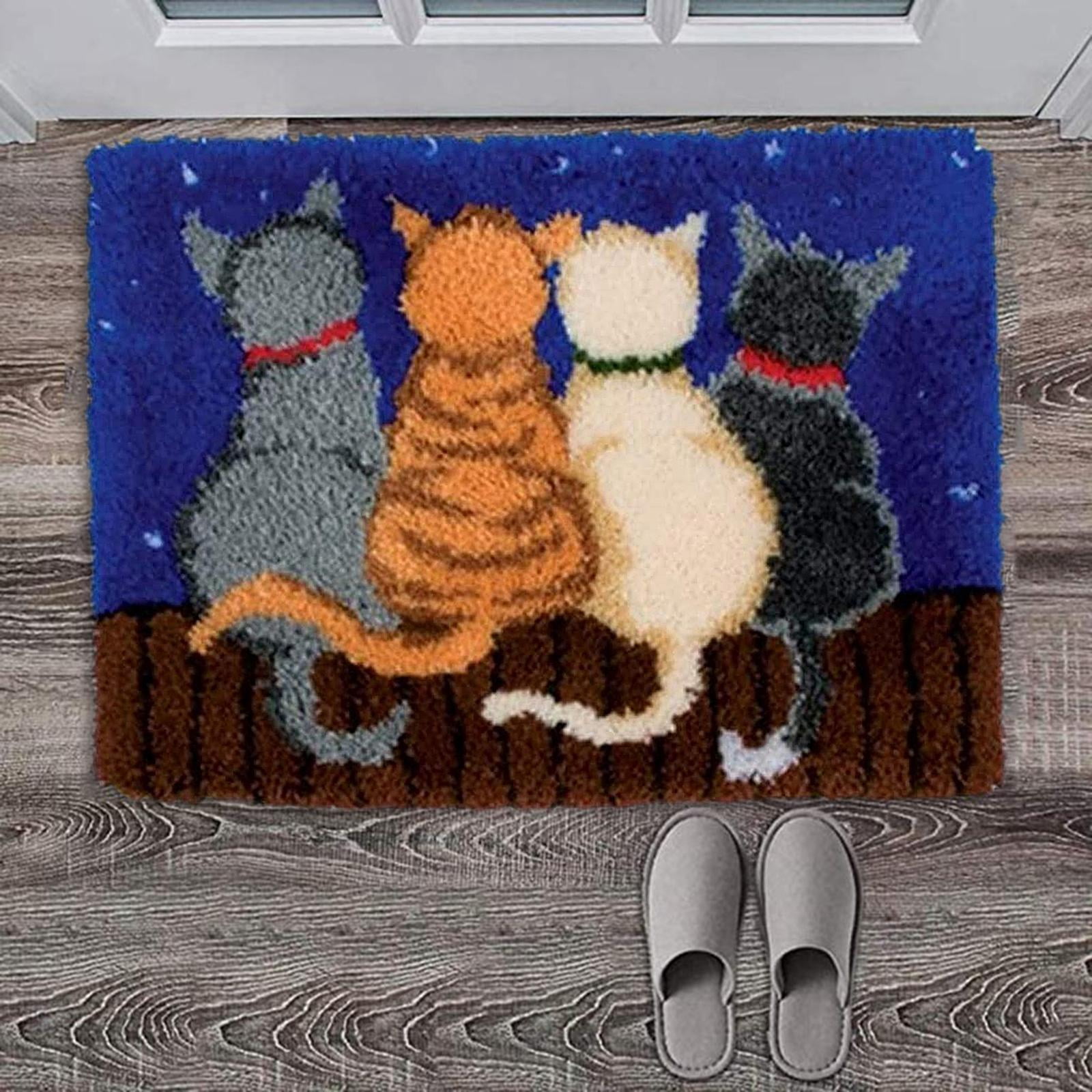 Wxqbjtam 2x Latch Hook Kit DIY Rug Tapestry Carpet Making Embroidery Needlework for Adult