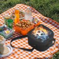 thumbnail image 4 of Jeiento Football Lunch Bag Insulated Cooler Lunch Box with Shoulder Strap Small Bento Tote Bag to Keep Food Cold and Hot Cool Flame Water Lunchbox for Little Boys Girls Toddler, 4 of 6