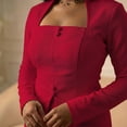 thumbnail image 4 of Women's Pantsuit Set 2-Piece - Long Sleeve Blazer & Flared Trousers | Business Casual Workwear | Office Professional Outfit, 4 of 8