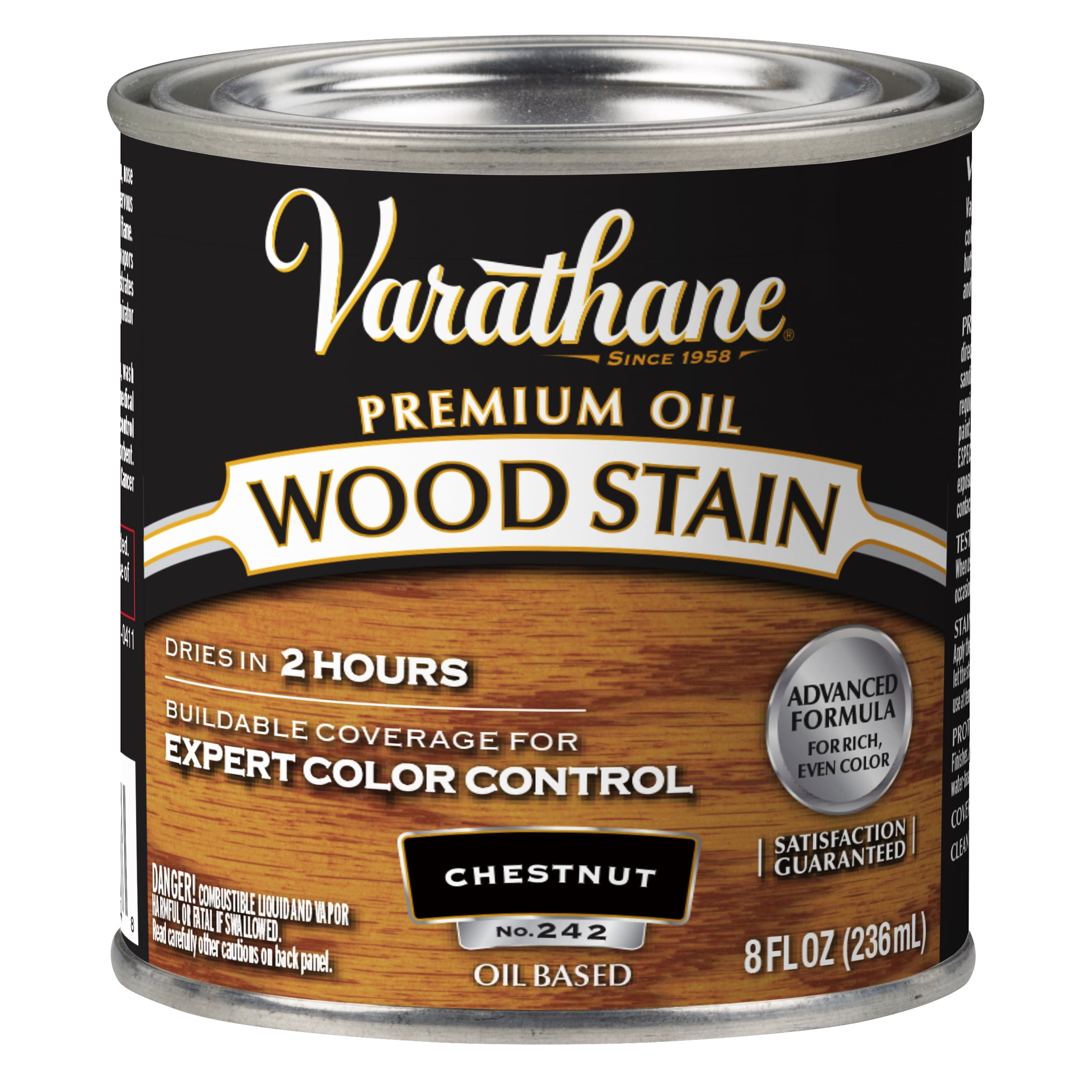 4 Pack, Chestnut, Varathane Premium Oil-Based Interior Wood Stain-211798, Half Pint