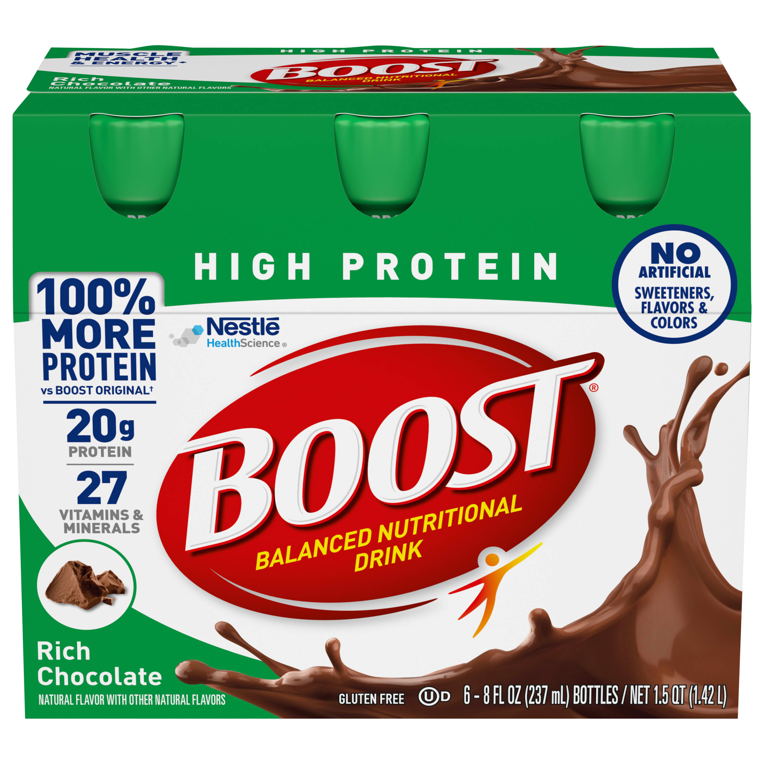 BOOST High Protein Nutritional Drink, Rich Chocolate, 20 g Protein , 6 - 8 fl oz Bottles - image 3 of 11