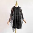 thumbnail image 4 of Lace Floral Shawls and Wraps for Women Evening Formal Dresses Wedding Bridal Shawl Scarf Black One Size, 4 of 5