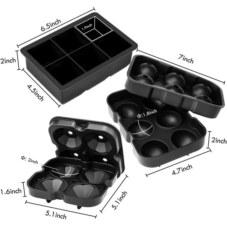 3 pcs Diamond Ice Cube Molds, Large Ice Cube Trays For Cocktails, Whiskey Ice  Cubes Mold, Easy Release Flexible Ice Trays - Bed Bath & Beyond - 37472150