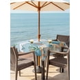 thumbnail image 3 of Outdoor Tablecloth with Umbrella Hole for Patio/Picnic/Party/Camping, Blue Coastal Waterproof Table Cloth Square Cover Washable, Summer Beach Starfish Shell Coral Nautical (60"x 60"), 3 of 8