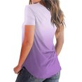thumbnail image 5 of DailyTrove Women's Ombre V-Neck Short Sleeve T-Shirt - Gradient Casual Top, Soft for Daily Wear & Layering, 5 of 6