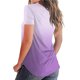 thumbnail image 5 of Puntoco - Camiseta holgada de manga corta con cuello en V y degradado informal para mujer Puntoco Puntoco-2135, 5 of 9