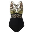 thumbnail image 2 of Gibobby Batas de baño mujeres spa Traje de baño de playa para mujer Estampado de leopardo prensada Sin espalda Traje de baño delgado que cubre el cuerpo(Amarillo,CH), 2 of 5