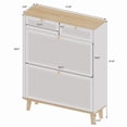 thumbnail image 7 of GOMYHOME Modern Shoe Cabinet with Flip-Up Doors & Drawers, White MDF, Compact Entryway, 7 of 7