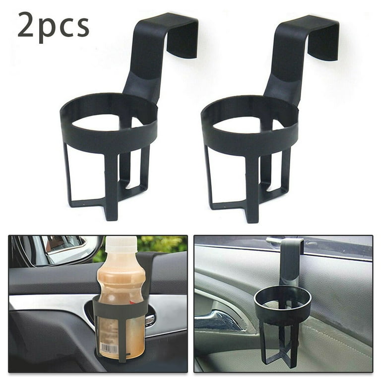 2pc Black Auto Car Vehicle Drink Cup Holders Can Bottle Container Hook for  Truck Interior, Window Dash Mount