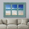thumbnail image 3 of wall26 Canvas Print Wall Art Window View Blue Sandy Beach Paradise Nature Wilderness Photography Modern Art Rustic Scenic Colorful Ultra for Living Room, Bedroom, Office - 12"x18", 3 of 5