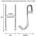 thumbnail image 4 of 2 Pack Over Shower Glass Door Hook, 304 Stainless Steel Rack Hooks, Bathroom Frameless Drilling-Free Hanger, for Bathing Suits, Robe, Towel, Squeegee, Loofah, Shaver, 4 of 7