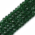 thumbnail image 4 of Glass Beads Strands Faceted Rondelle Dark Green 4x3mm Hole: 0.4mm about 113~115pcs/strand 41~42cm, 4 of 4