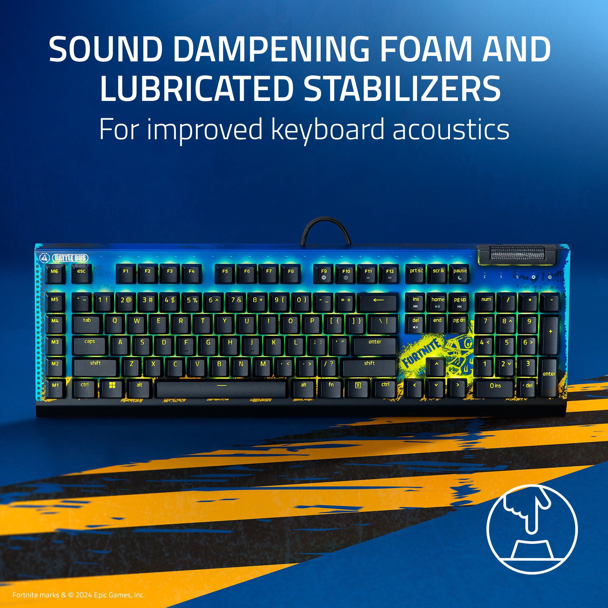 Razer BlackWidow V4 X Chroma RGB USB Gaming Keyboard, Fortnite Edition