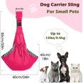 thumbnail image 3 of Pawaboo Dog Sling Carrier for Small Dogs, Reversible Hand Free Dog Carrier Sling with Adjustable Strap Buckle & Safety Leash, Soft Pouch and Tote, Suitable for Small Dogs Cats, Up to 12lbs, Magenta, 3 of 7