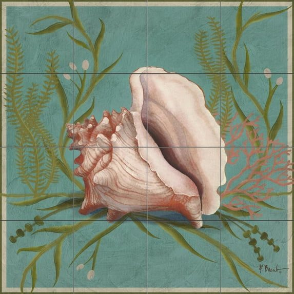 Tile Mural Bathroom Backsplash - Emerald Reef IV-PB - by Paul Brent