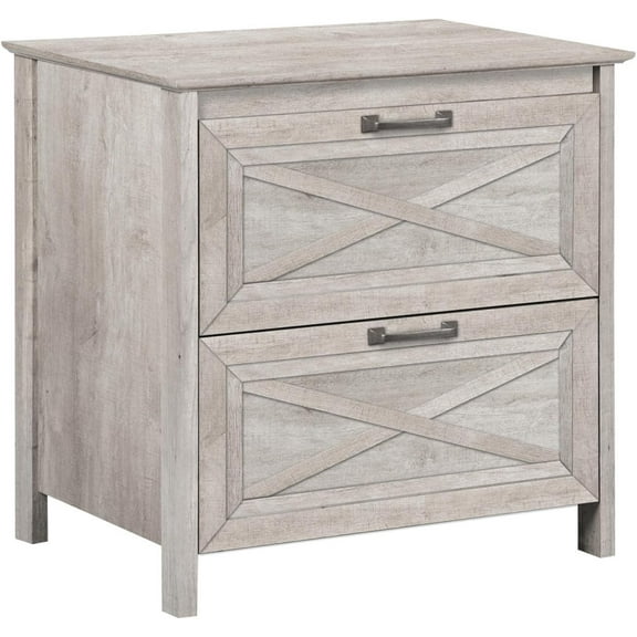 Saint Birch Megan Wood 2-Drawer Lateral File Cabinet, Legal & Letter Size, Washed Gray