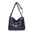 thumbnail image 1 of Sywqhk Bolso Bandolera Multicapa De Pu Para Mujer, Bolso Cruzado De Viaje Retro (Azul Oscuro) Sywqhk Para estrenar, 1 of 4