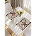 thumbnail image 5 of Texas Star Vintage Placemats Set of 8, Brown Beige Wooden Retro Art Placemats for Dining Table, Place Mats for Kitchen Tabletop, Waterproof Wipeable Dining Table Mats Set, 5 of 9