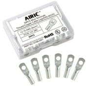 AIRIC 12-10 Gauge Wire Lugs 1/4" Stud 30pcs Cable Tinned Copper Ends Ring Terminal Connectors UL