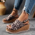 thumbnail image 3 of Dakaela Women's Wedge Platform Sandals 2.75 Inch Open Toe Slingback Espadrille Comfortable Leopard Cork Heeled Summer Beach Slides Shoes Size 6-10, 3 of 6