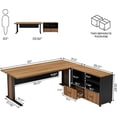 thumbnail image 2 of Tribesigns 63" Large Executive Desk L Shaped Computer Desk with File Storage Cabinet, Computer Desk with Mobile Cabinet for Home Office, 2 of 7