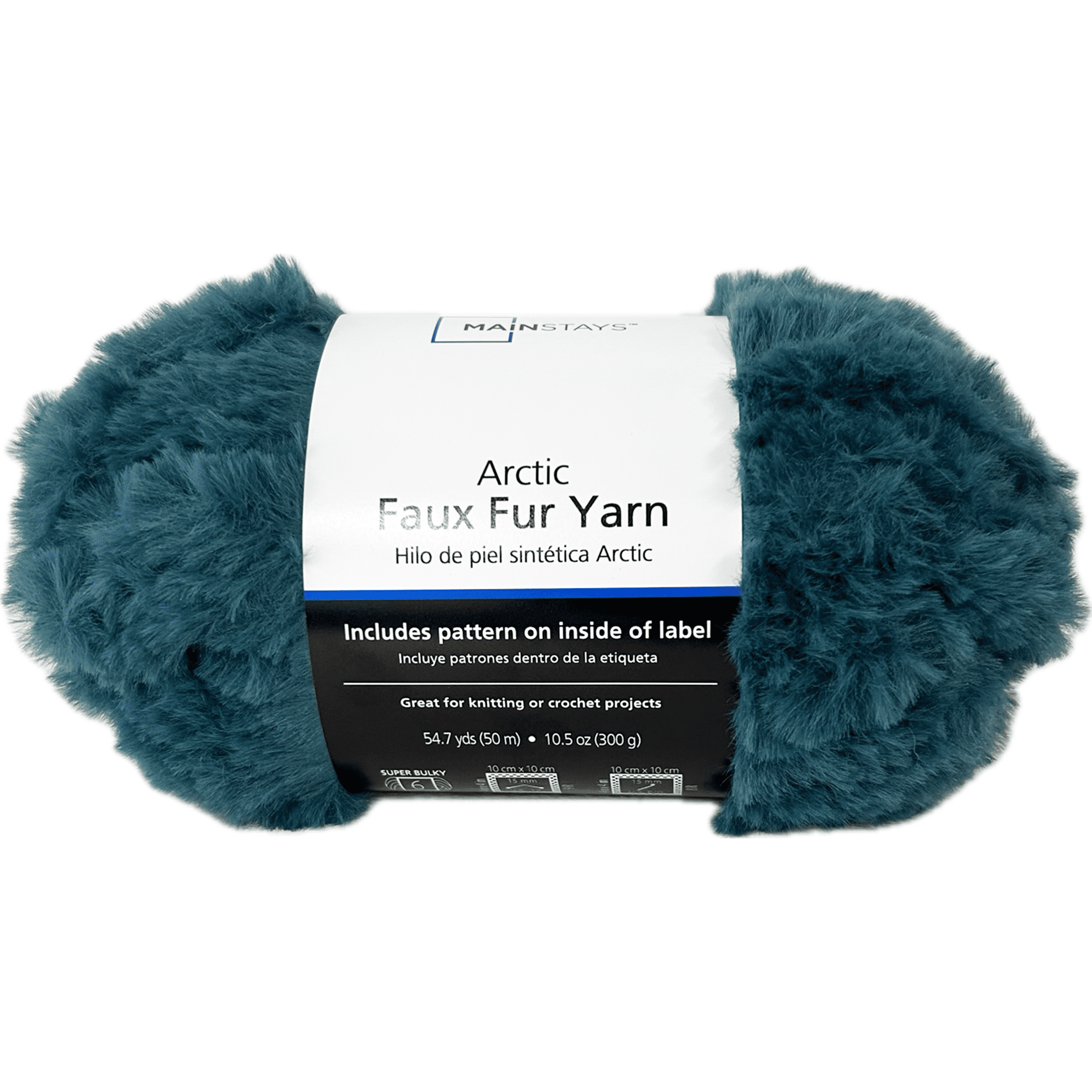 Mainstays Arctic Fur Yarn, 54.7yd, Green, 100% Polyester, Super Bulky, Pack of 2