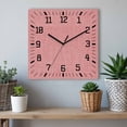 thumbnail image 6 of Peach Pink Wooden Wall Clock Silent Non Ticking, Farmhouse Burlap Solid Pink Color Modern Linen Texture Square Wall Clocks Battery Operated, Decor Clock for Home Office, Living Room, Kitchen, 12 Inch, 6 of 9