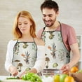 thumbnail image 5 of Brown Mushroom Flower Light Pattern Apron-Garden Aprons for Women with Pockets-Cotton Linen Waterproof Kitchen Cooking Gardening Aprons Adjustable for Kitchen,Cooking,BBQ and Salon 33x27 Inch, 5 of 7