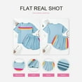 thumbnail image 5 of BLOCLOALO 2 Piece Lounge Set Short Sleeve Shirts Women Outfits Sweatsuit Casual Striped Pullover and Shorts Sets Travel Plus Size Workout Sets Sweatpants and Sweatshirt Set Comfy Lounge Set Blue L, 5 of 7