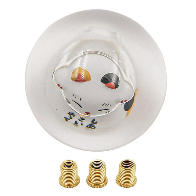 koolsoo Mignon Fortune Chat Chanceux 70MM Rond Bouton de Vitesse de Balle avec Adaptateurs JDM M10X1.25 avec 3x Vis