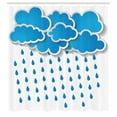 thumbnail image 3 of Ambesonne Blue Shower Curtain, Puffy Clouds Rainy Day, 69"Wx70"L, Blue White, 3 of 5