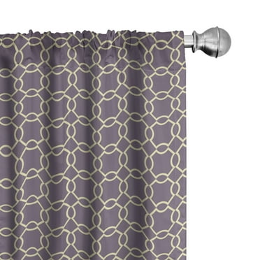 Ambesonne Geometric Curtains, Abstract Lines Vivid, Pair of 28"x84", Pale Yellow Mauve