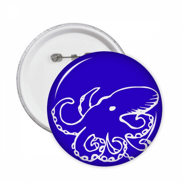 Octopus Aquatic Food Art Deco Fashion Pins Badge Button Emblem Accessory Decoration 5pcs