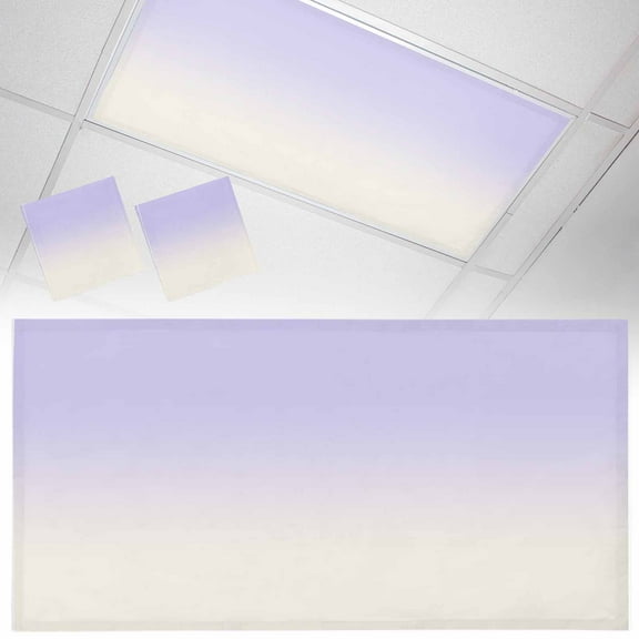 2 Pack Romantic Purple Fluorescent Light Covers for Ceiling Lights White Gradient Magnetic Ceiling Light Covers Overhead Light Filters for Office Classroom Home