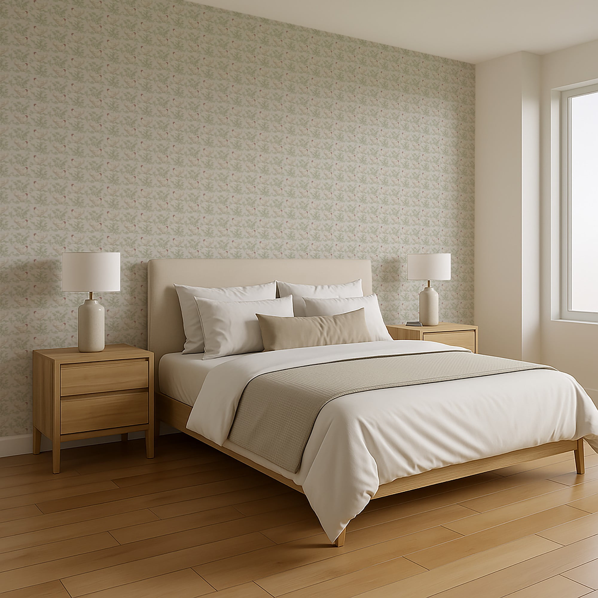 Veer Decor Cluckingham Toile Peel and Stick Wallpaper
