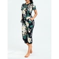 thumbnail image 5 of Women 2 Piece Pajamas Set Floral Short Sleeve Tops and Elastic Capri Pants Loungewear Soft Sleepwear for Nightwear, 5 of 9
