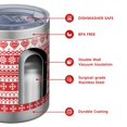 thumbnail image 4 of 12oz Tumblers Red and White Christmas Pattern Vacuum Insulated Stainless Steel Travel Tumbler Cups Mug with Lid and Straw for Beer,Coffee,Beverages with Cleaning Brush for Cold & Hot Drinks, 4 of 5