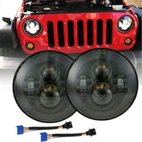 DOT Pair 7" Round H4 LED Headlights Hi/Lo Beam For Jeep Wrangler JK TJ CJ LJ